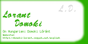 lorant domoki business card